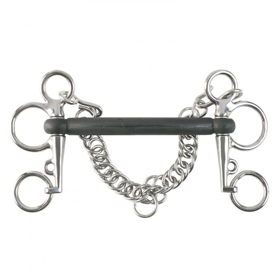 Horze Rubber Mullen Mouth Pelham Bit - 100mm Cheeks image 