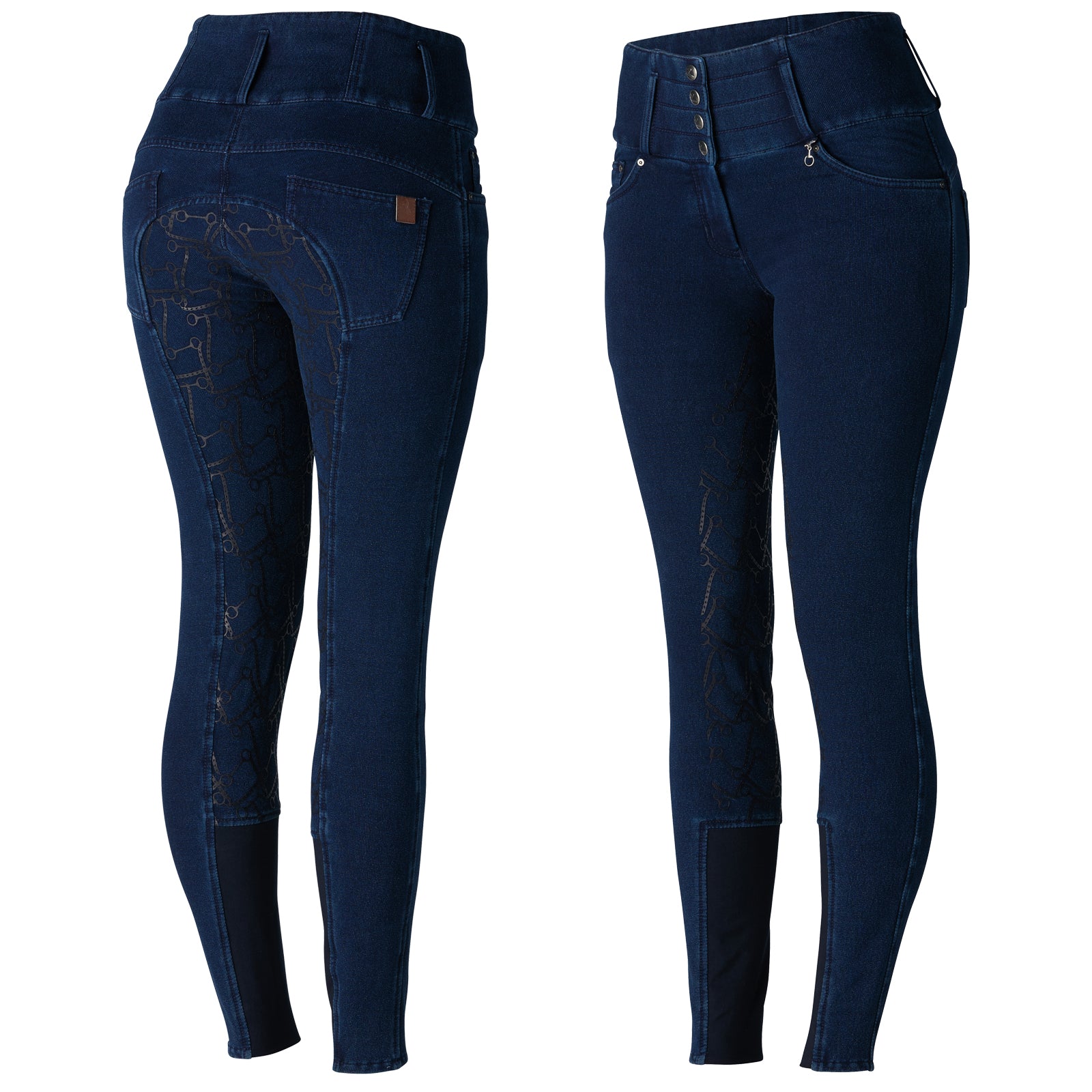 Horze Kacy Womens Denim Look Winter Full Seat Breeches image #1
