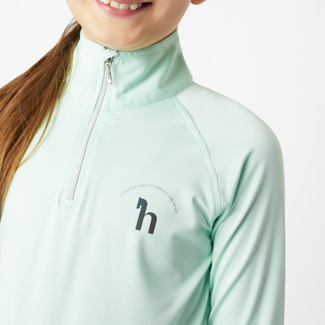 Horze Lola Kids Long Sleeved Half Zip Tec Shirt image 