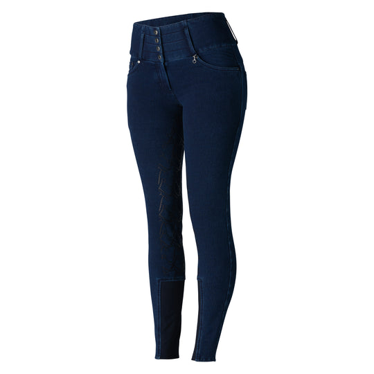 Horze Kacy Womens Denim Look Winter Full Seat Breeches image 