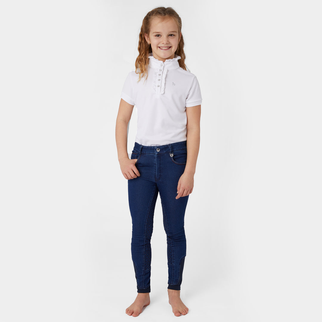 Horze Allison JR Kids Denim Breeches image 
