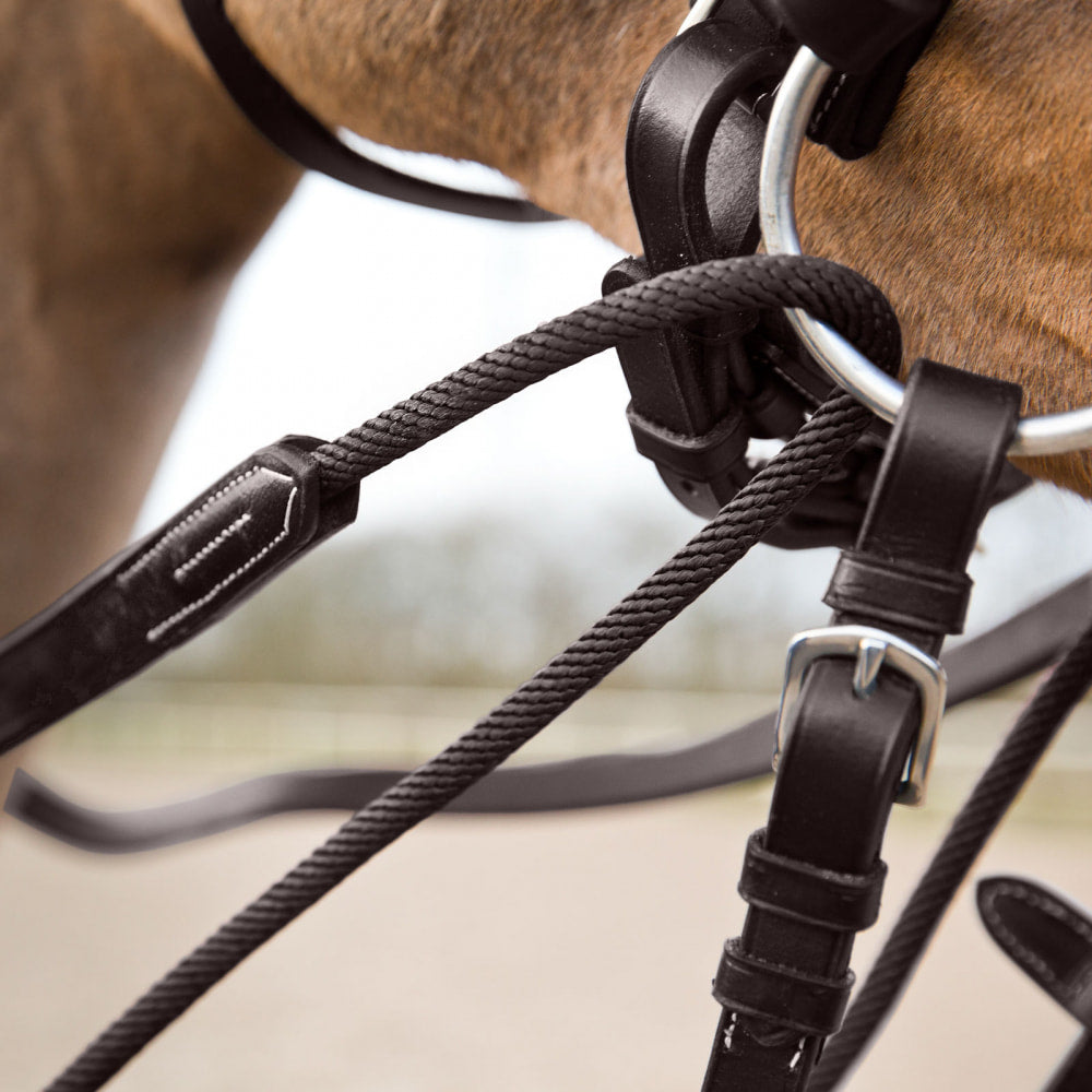Horze Sparta Nylon/Leather Draw Reins image 