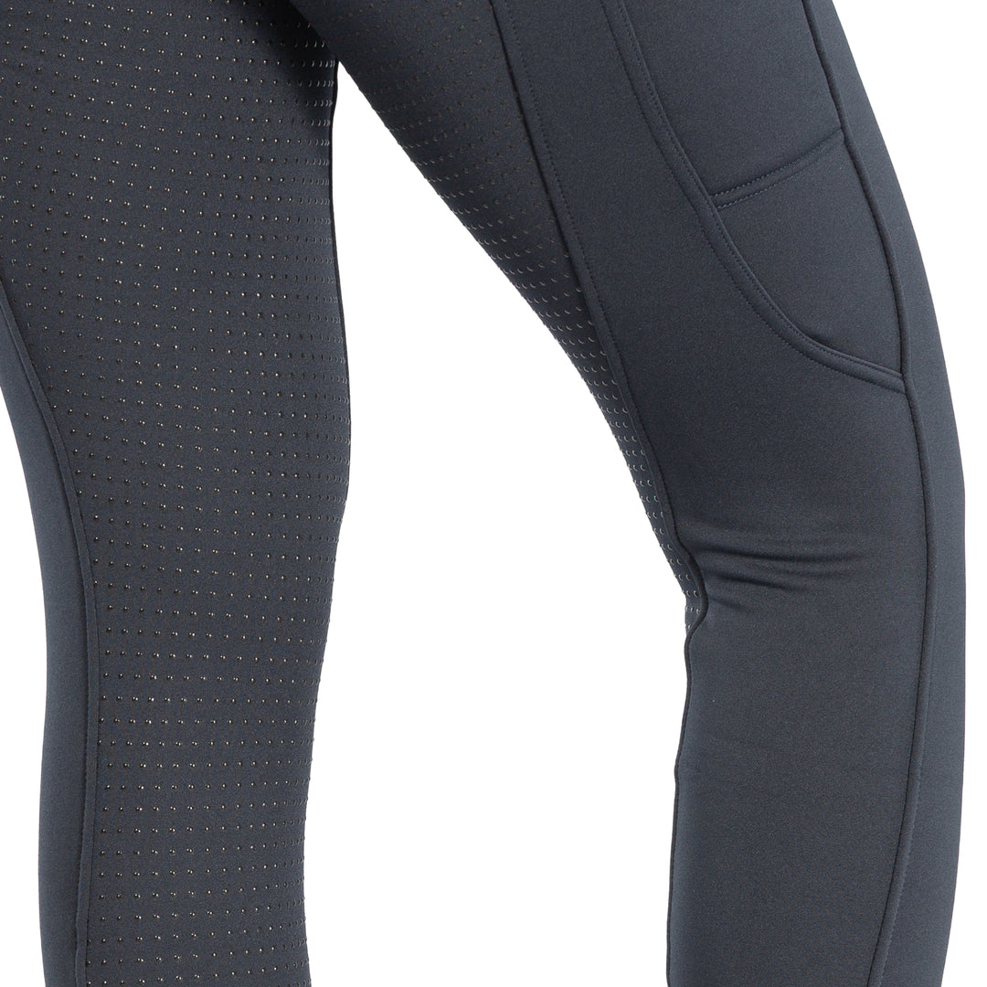 Horze Active Womens Winter Silicone Full Seat Tights w/ Phone Pockets image 