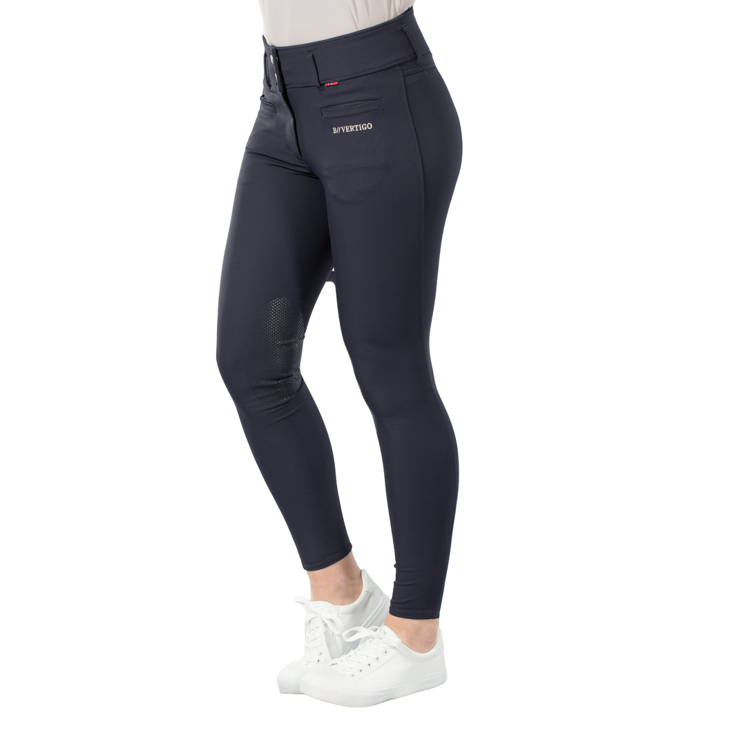 B Vertigo Tiffany Womens High Waist Silicone Knee Patch Breeches image 