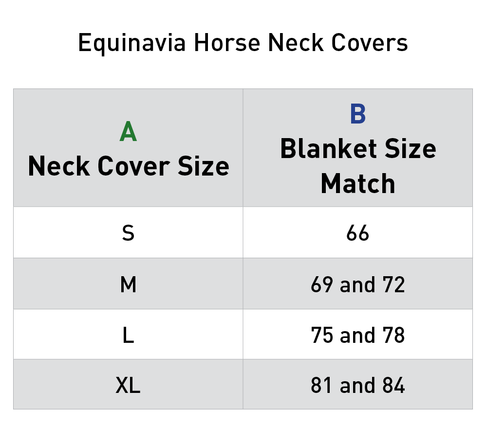 Size chart: Neck Covers and Hoods
