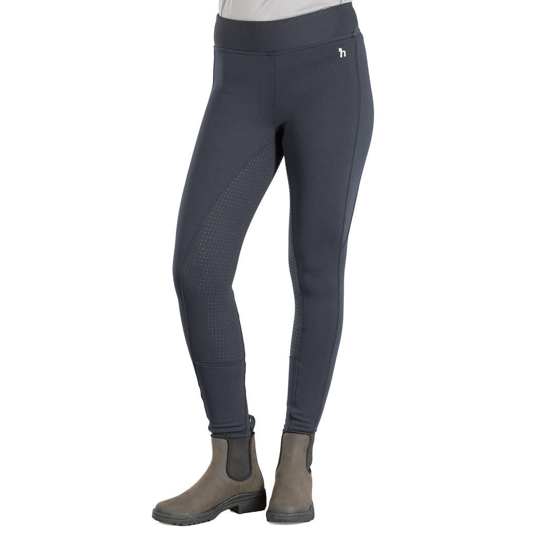 Horze Active Womens Winter Silicone Full Seat Tights w/ Phone Pockets image 
