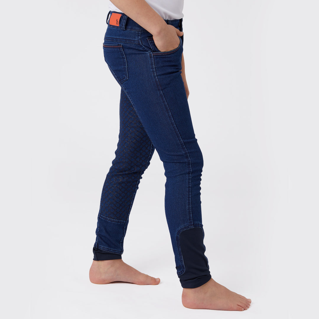 Horze Allison JR Kids Denim Breeches image 