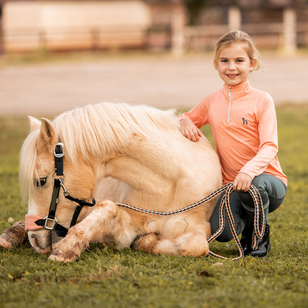 Horze Lola Kids Long Sleeved Half Zip Tec Shirt image 