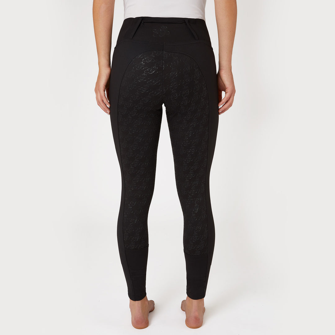 Horze Rosie Womens Full Seat Tights with Rose Gold Zippers image 