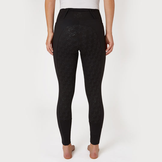 Horze Rosie Womens Full Seat Tights with Rose Gold Zippers image 