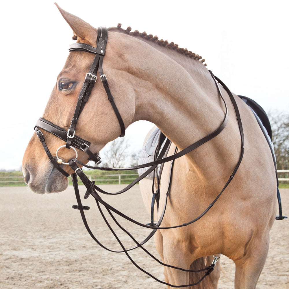Horze Sparta Nylon/Leather Draw Reins image 