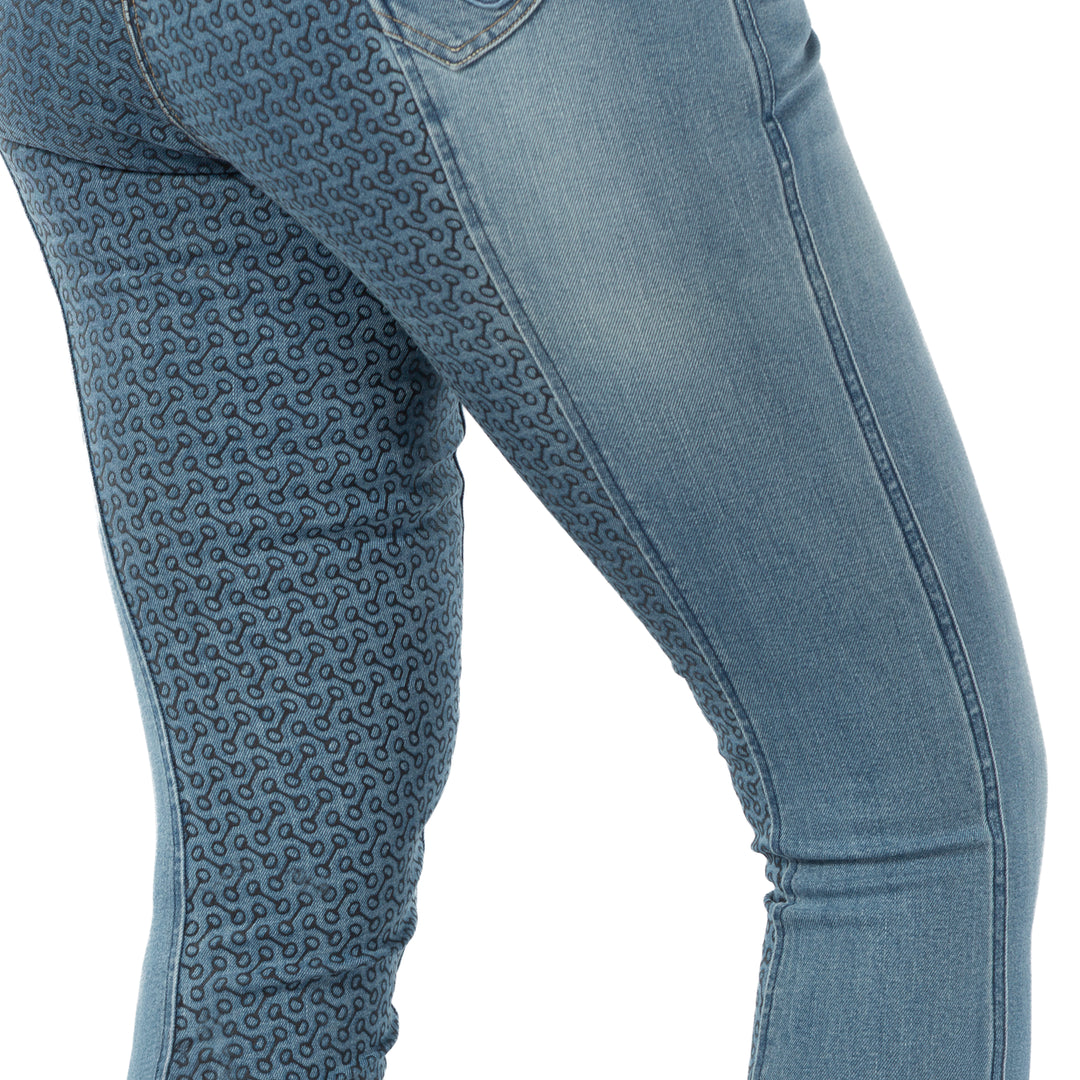 Horze Kaia Womens High Waist Denim Silicone Full Seat Breeches image 