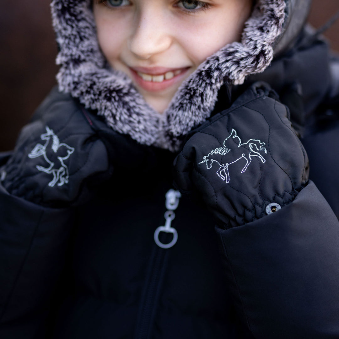 Horze Noa Kids Fleece Lined 3 Finger Winter Gloves image 