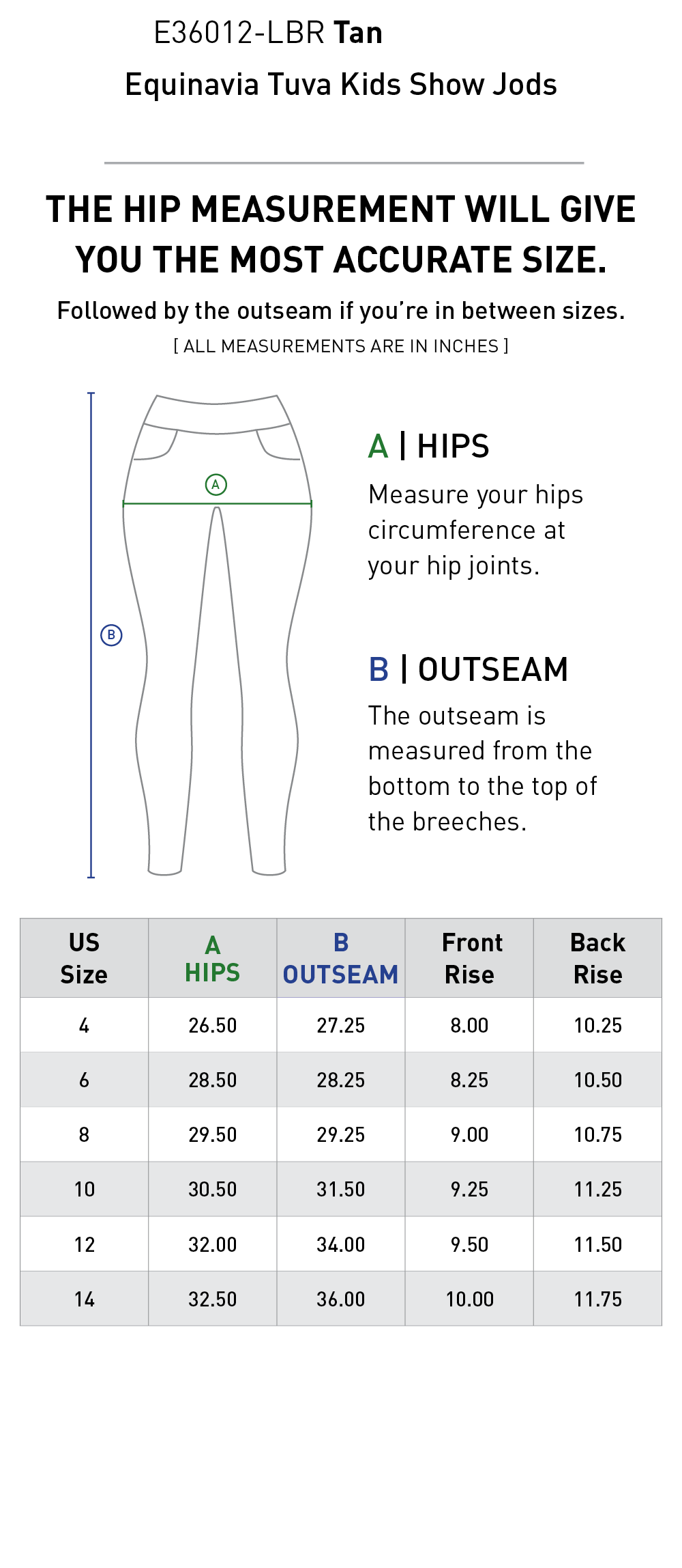Size chart: Kid&