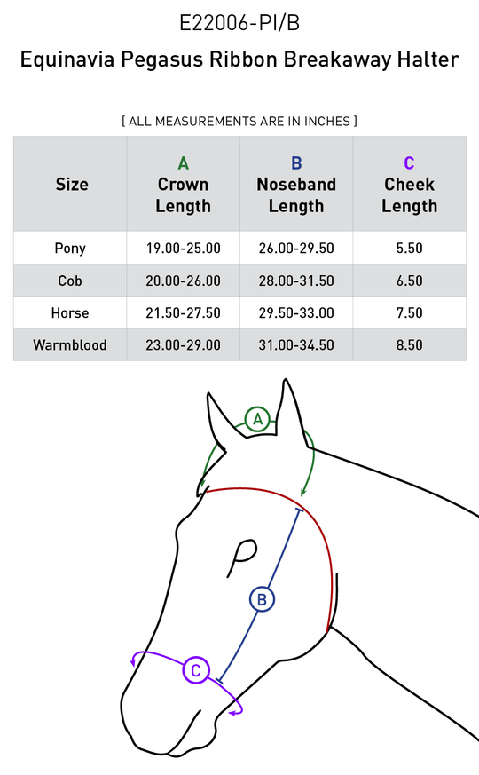 Size chart: Halters