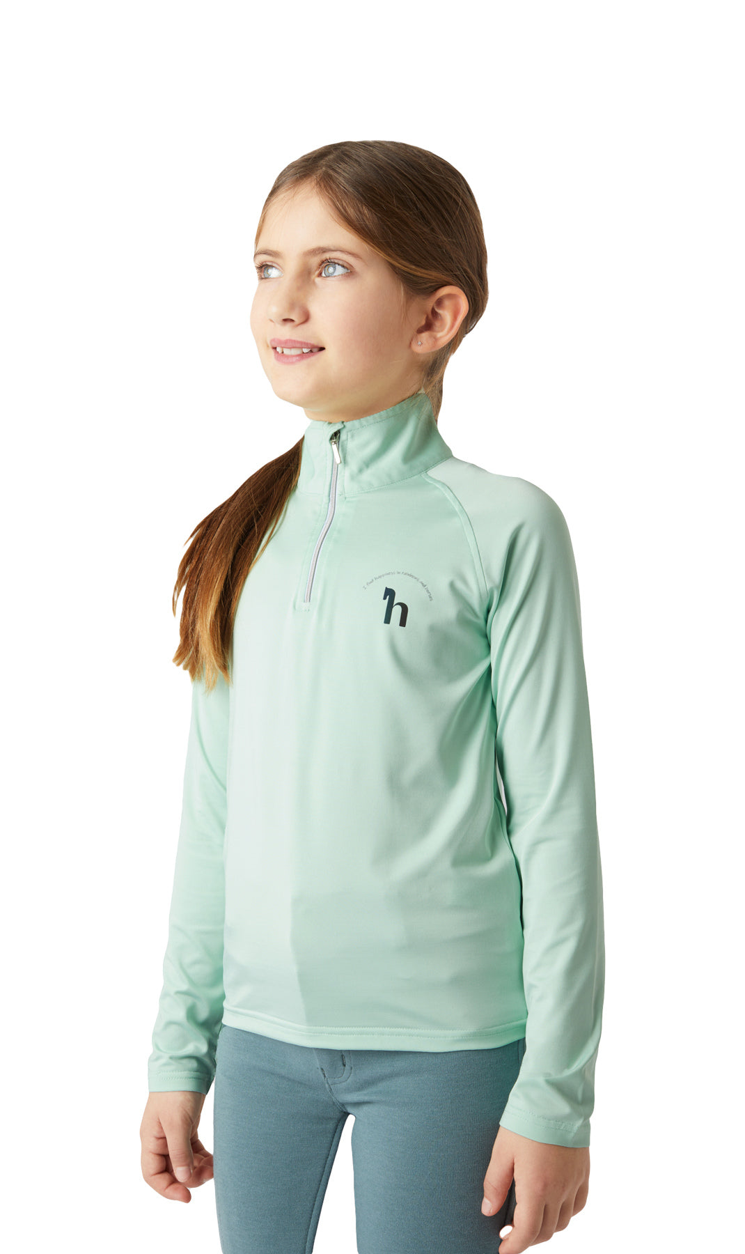 Horze Lola Kids Long Sleeved Half Zip Tec Shirt image #1