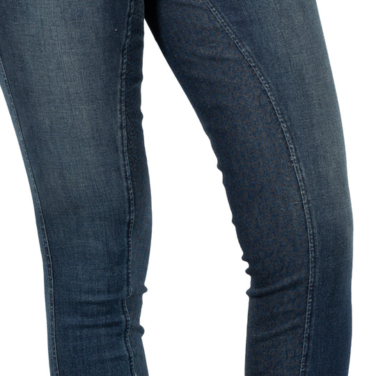 Horze Kaia Womens High Waist Denim Silicone Full Seat Breeches image 