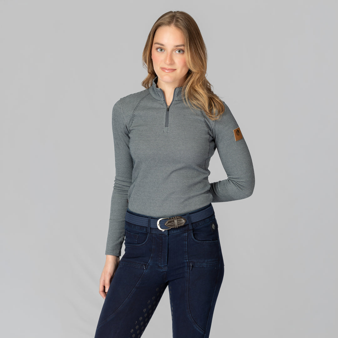 Equinavia Lara Womens Houndstooth Quarter Zip image 