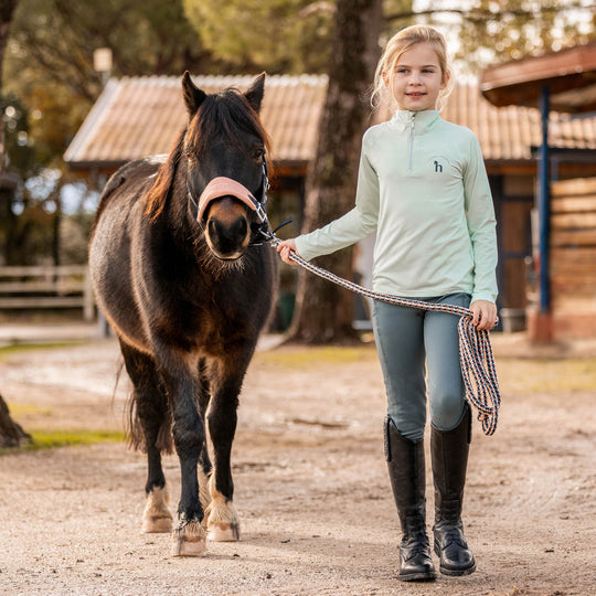 Horze Lola Kids Long Sleeved Half Zip Tec Shirt image 