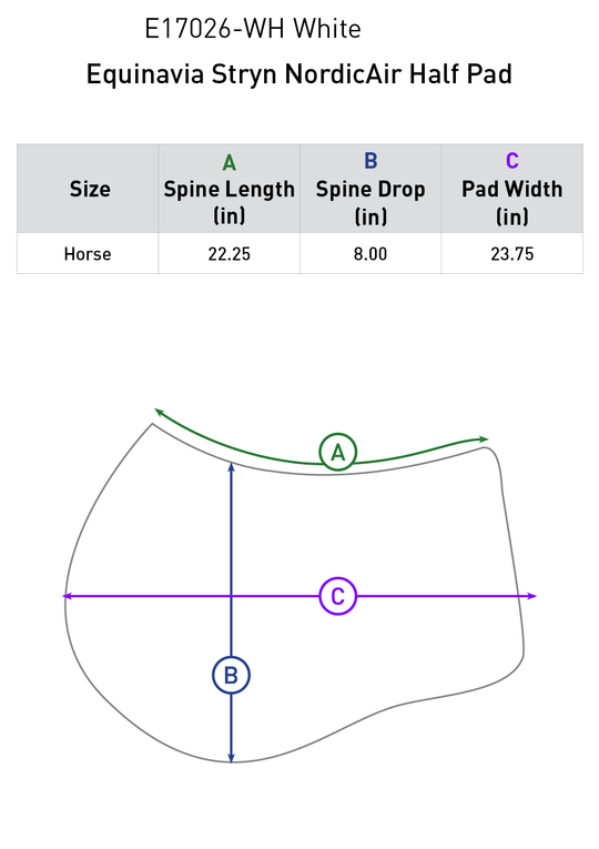 Size chart: Half Pads