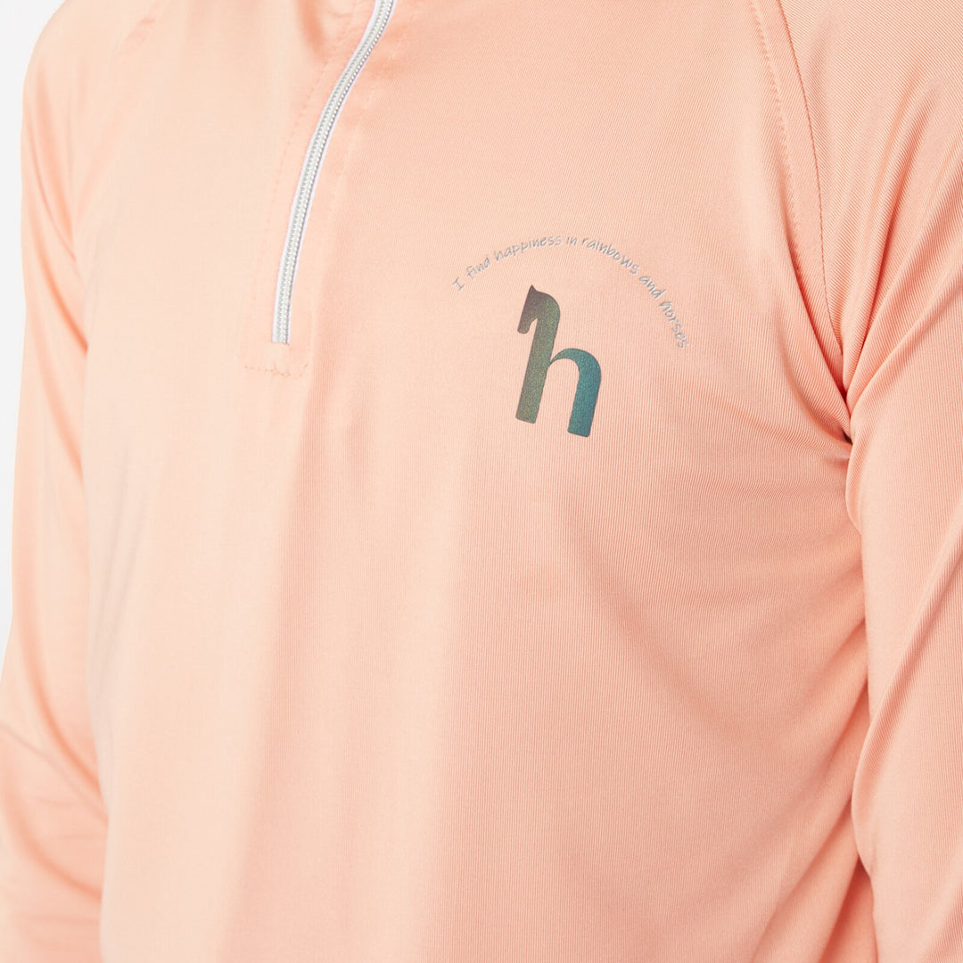 Horze Lola Kids Long Sleeved Half Zip Tec Shirt image 