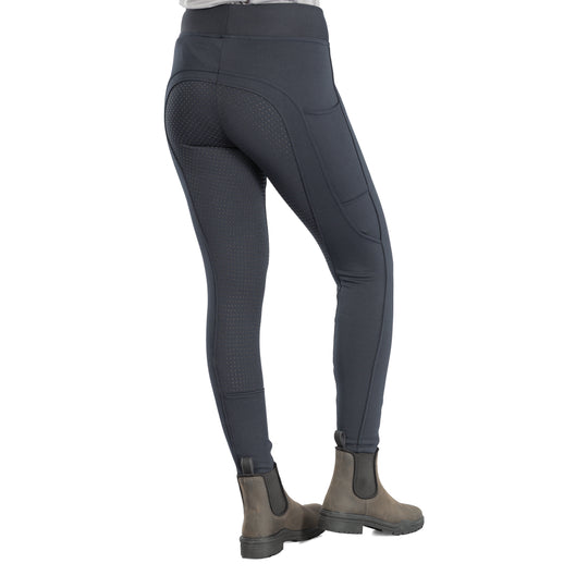 Horze Active Womens Winter Silicone Full Seat Tights w/ Phone Pockets image 
