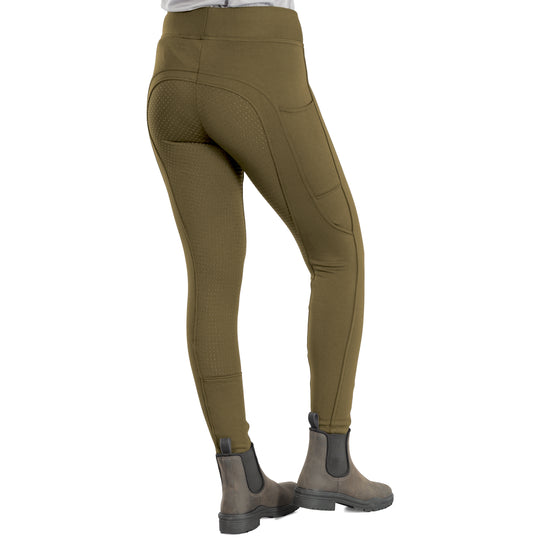 Horze Active Womens Winter Silicone Full Seat Tights w/ Phone Pockets image 