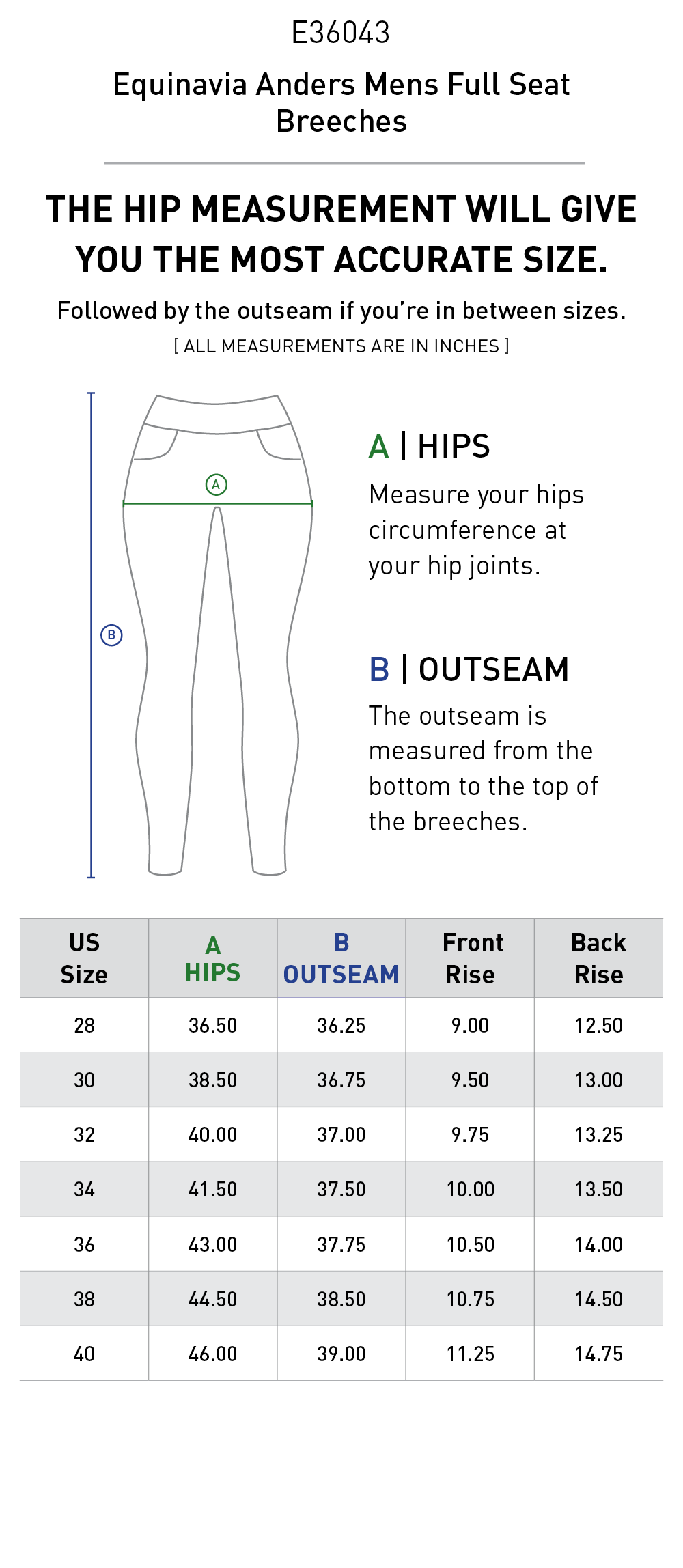Size chart: Men&