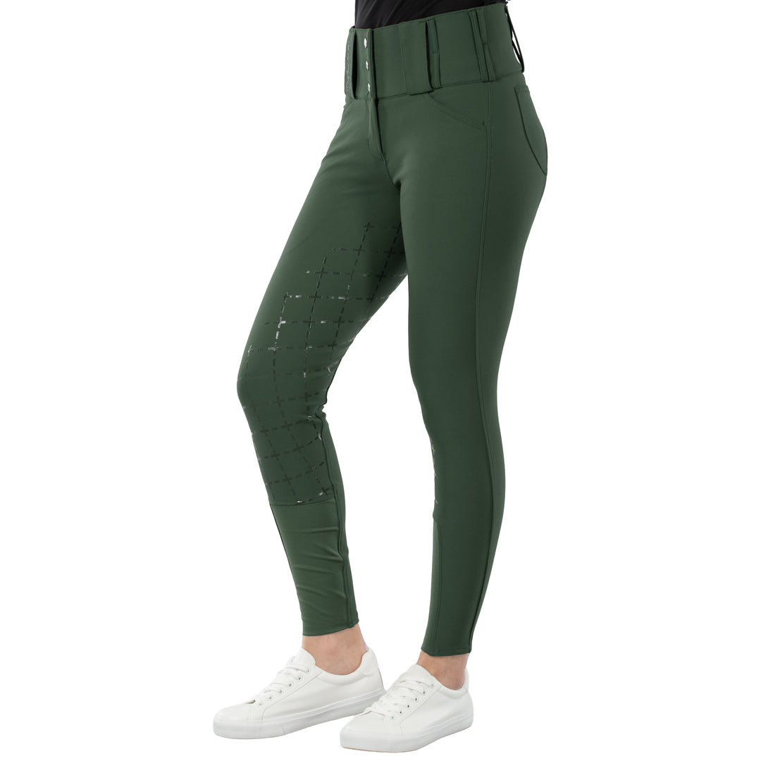 Horze Desiree Womens Silicone Full Seat Breeches with Belt Loops image 