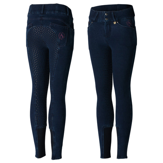 Horze Kacy Kids Denim Look Winter Full Seat Breeches image 