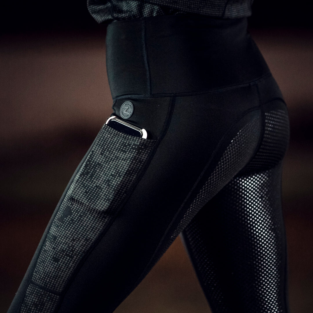 Horze Ramona Womens Reflective High Waist Winter Riding Tights image 