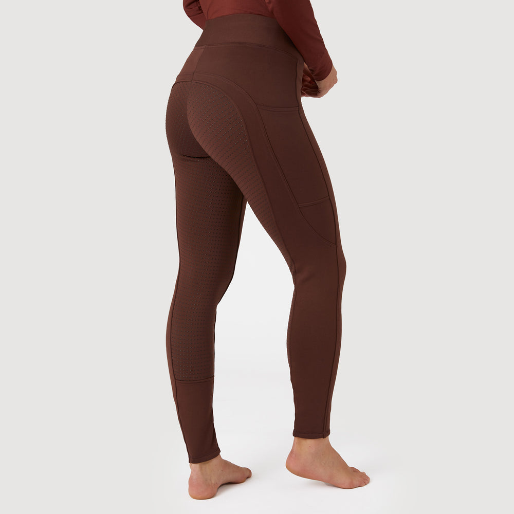Horze Active Womens Winter Silicone Full Seat Tights w/ Phone Pockets image #2