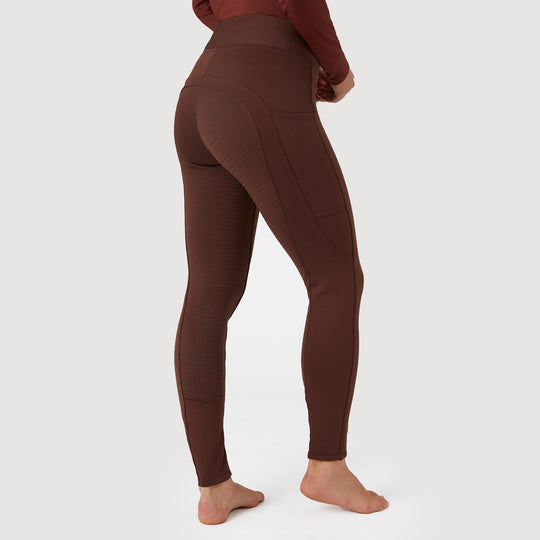 Horze Active Womens Winter Silicone Full Seat Tights w/ Phone Pockets image 