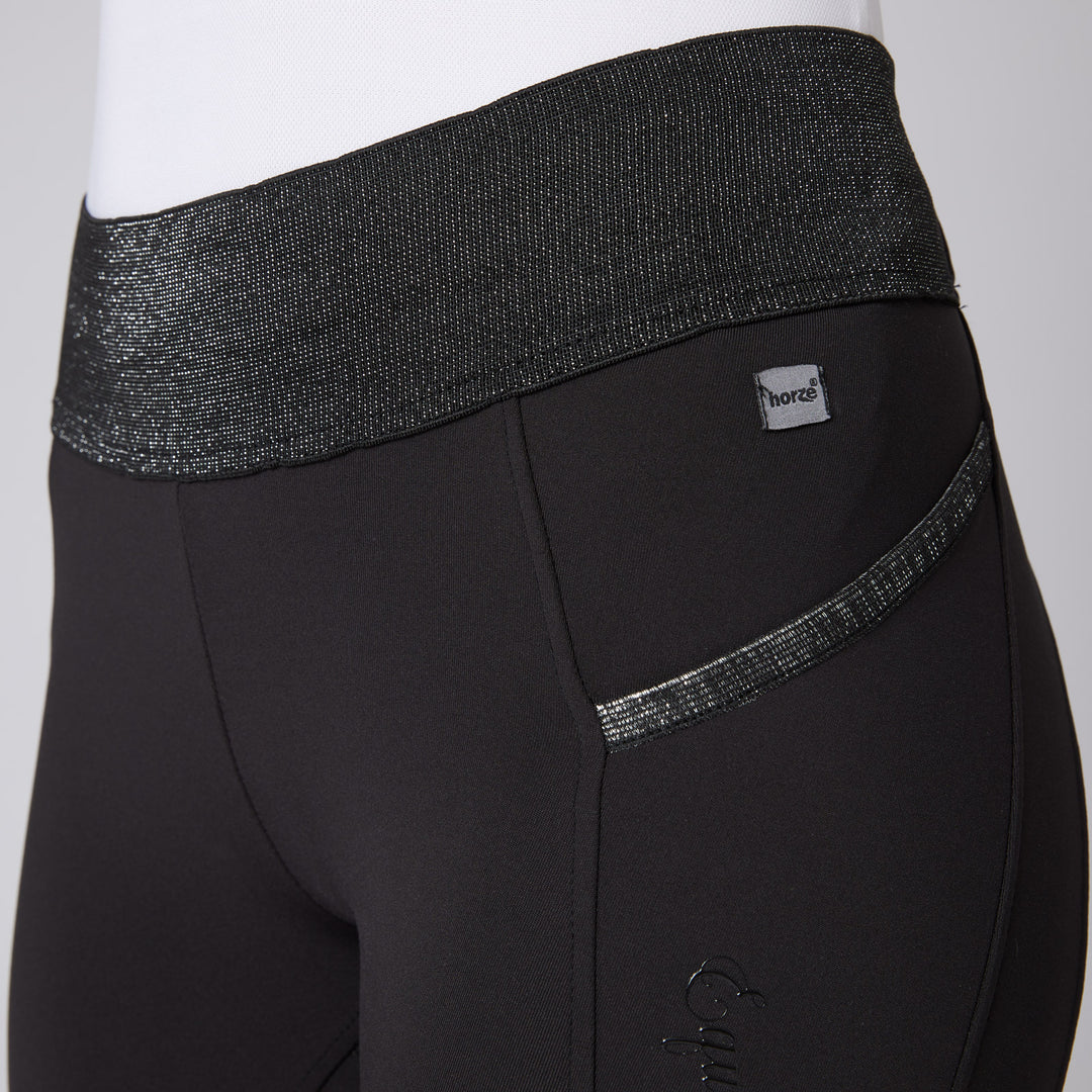 Noel Womens Winter Tights with Black Glitter image 