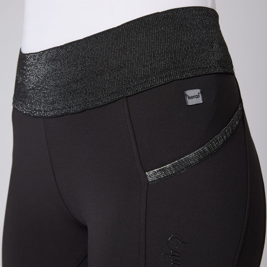Noel Womens Winter Tights with Black Glitter image 