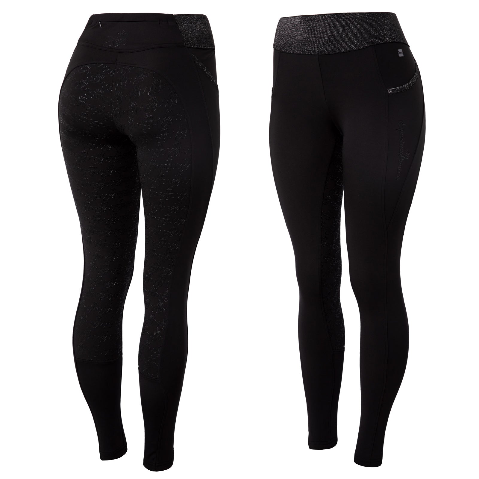 Noel Womens Winter Tights with Black Glitter image #1