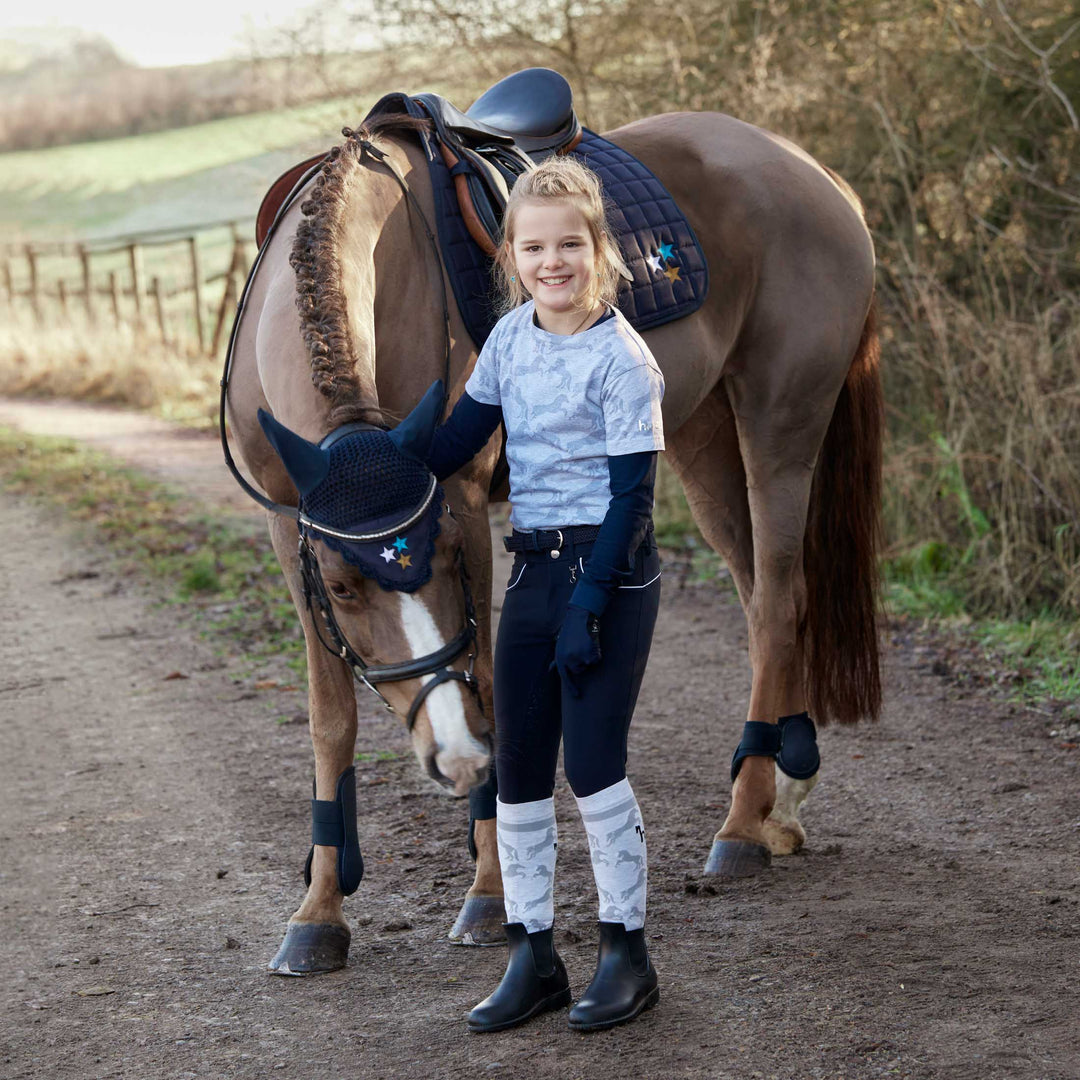 Horze Aubrey Kids High-Waist Breeches w/ Silicone Full Grip image 