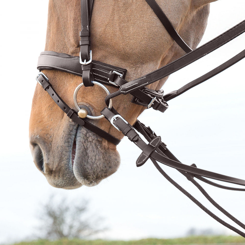 Horze Sparta Nylon/Leather Draw Reins image 