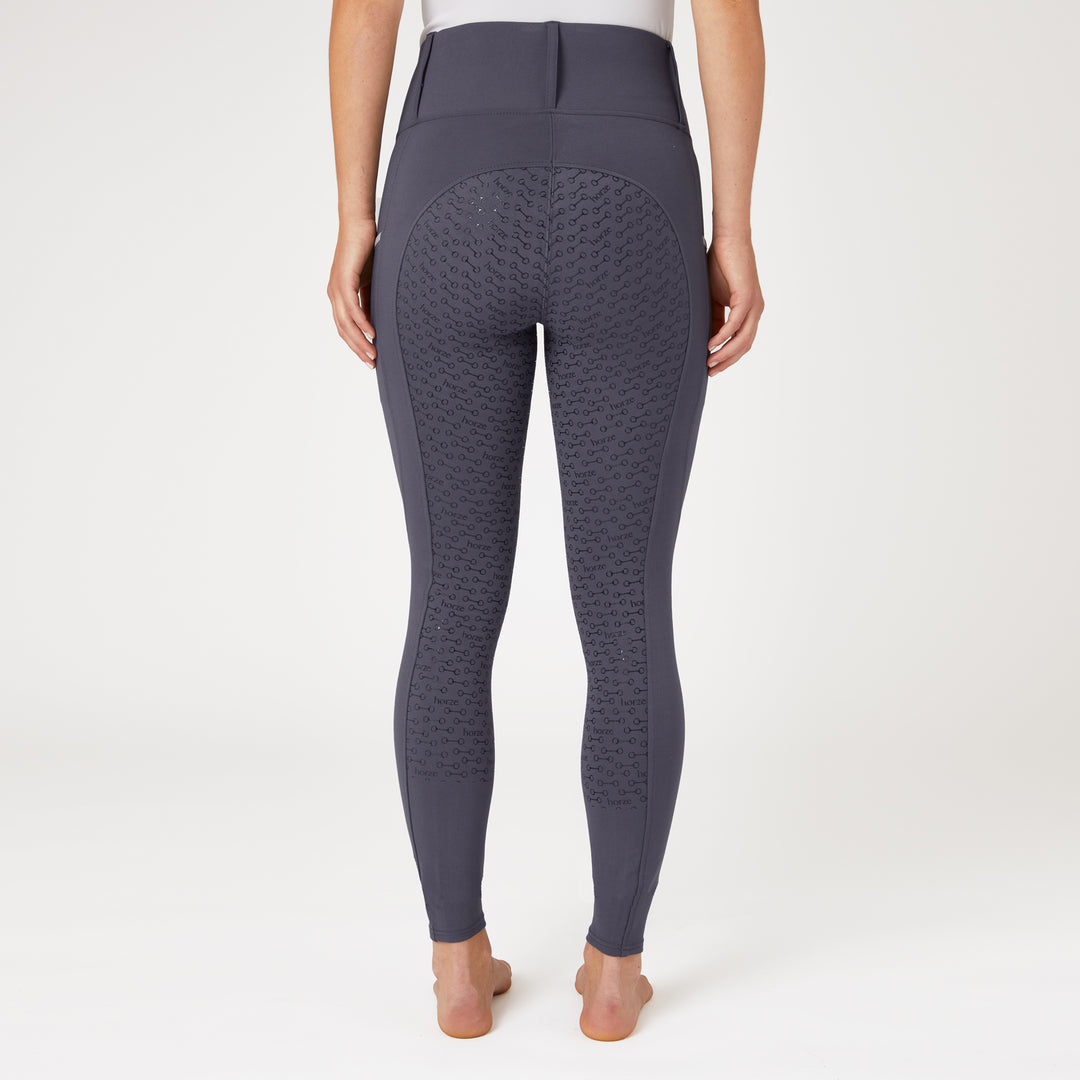Horze Lucinda Womens High-Waist Tights w/ Silicone Full Grip image 