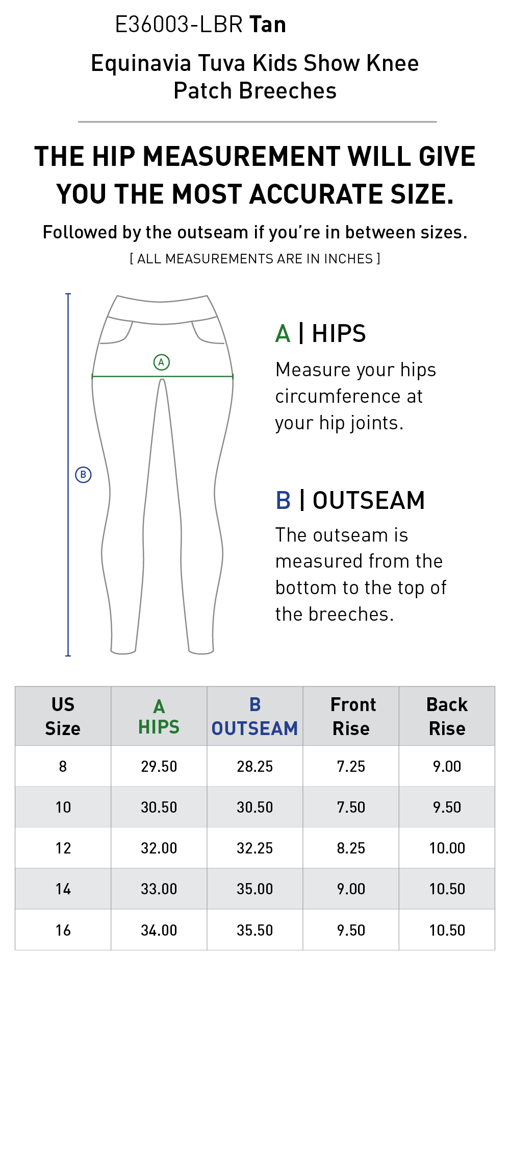 Size chart: Kid&