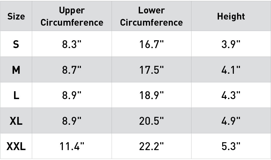 Size chart: Reflective Horse Gear