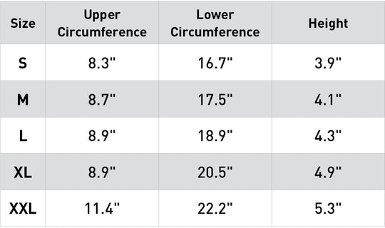 Size chart: Reflective Horse Gear