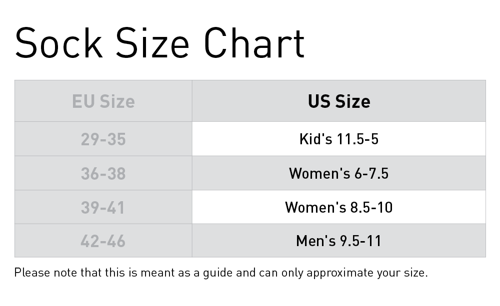 Size chart: Socks