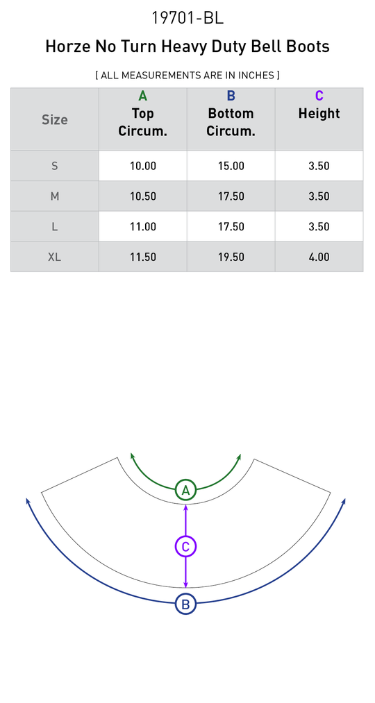 Size chart: Bell Boots