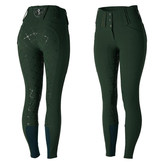 Horze Desiree Womens Silicone Full Seat Breeches with Belt Loops image 