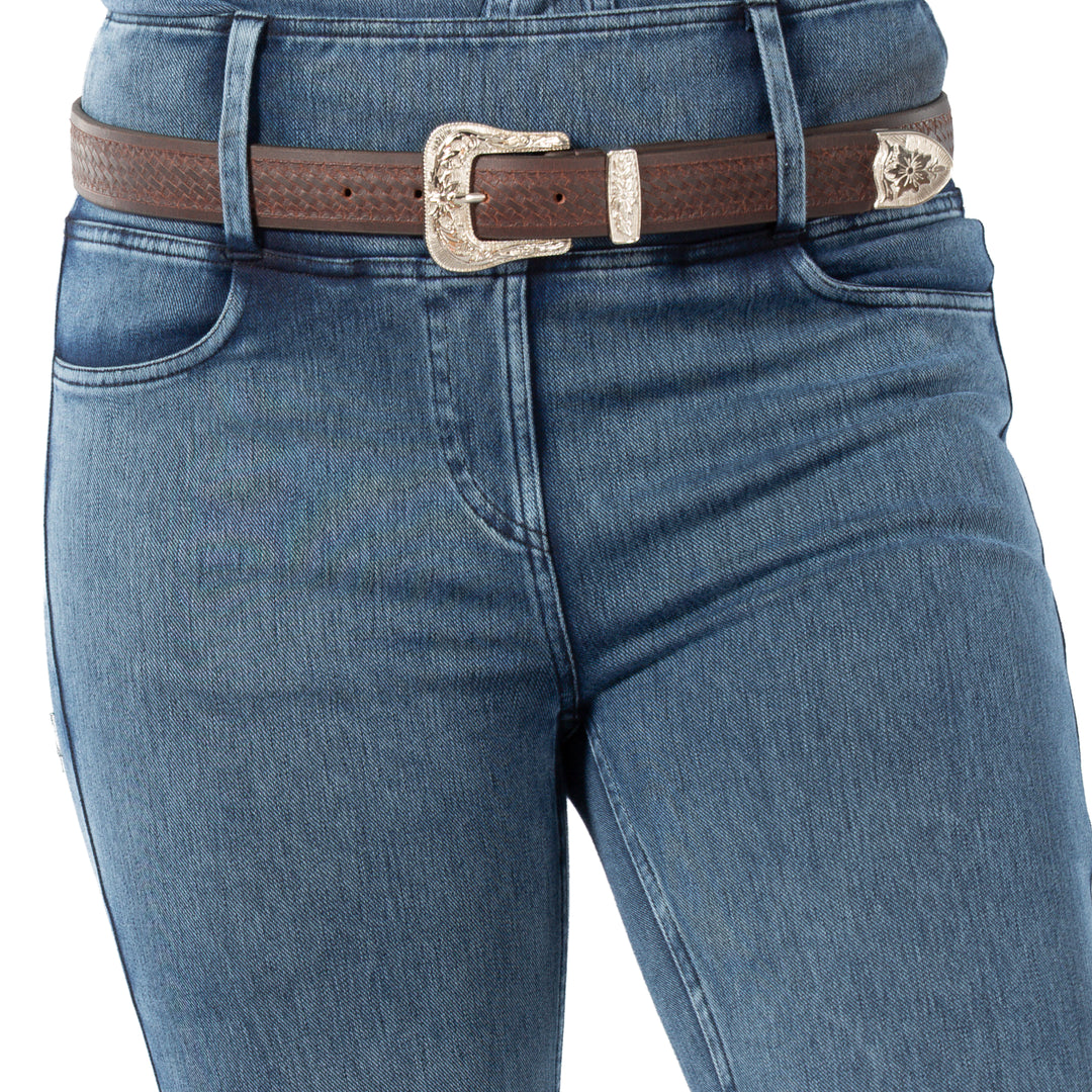 Horze Emery Womens Western Denim-Look Bootcut Tights image 