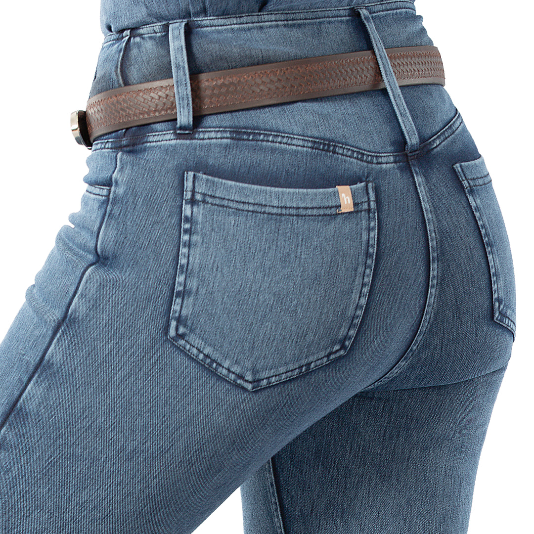 Horze Emery Womens Western Denim-Look Bootcut Tights image 