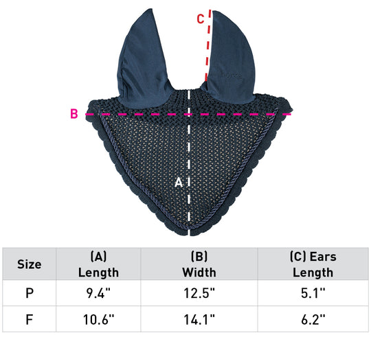 Size chart: Ear Nets