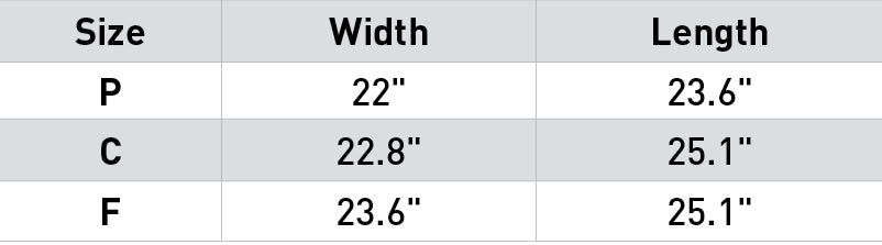 Size chart: Fly Masks