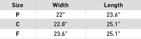 Size chart: Fly Masks